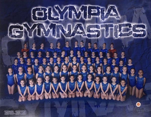 olympia gymnastics team photo circa 2020